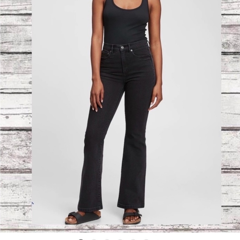 GAP Flare High-Rise Jeans in Faded Black
